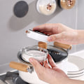 Miniatyrbillede 3 af 5: Magnetisk Krydderiboks Sæt i Rustfrit Stål til Montering på Væggen med Forseglede Grillopbevaringsbokse og Pulverboks (Hvid)