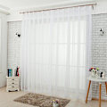 Miniatyrbillede 2 af 4: 1 Styk Hvidt Tyndt Voile Gardiner 137cm*228cm Semi-Transparent Øjet Linned Effekt Vinduesdekorationer Moderne Stue Soveværelse Køkken Altan Karnap