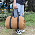 Miniatyrbillede 5 af 8: Vokset lærred vandtæt stor bærbar brændeholder taske log bærer tote til have logning