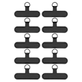Miniatyrbillede 1 af 8: 10 stk. Telefon Tether Tab Universal Mobiltelefon Lanyard Patch Uden Klæbemiddel Til De Fleste Smartphones Forhindrer Tab Sort