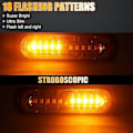 Miniatyrbillede 2 af 5: Gule LED Strobelys - 4D 4 stk., 10 LED'er, Nødlysbar til Bil Auto Blink - 12V 24V Sikkerhedsbeacon
