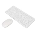 Miniatyrbild 6 av 8: Tangentbord Mus Combo 2.4G trådlösa runda knappsatser Ergonomisk design Tyst mus USB mottagare Tangentbord och mus vit