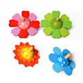 Miniatyrbilde 1 av 7: 4 stk fargerike blomstersnurrende topper for barn Nyhetstre i tre Snurrende toppgave for barn