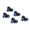 Miniatyrbillede 8 af 8: 10 stk. pneumatiske konnektorer i plast til luftslange T-rør Push to Connect Tee Union PEG6‑12‑6