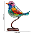 Miniatyrbillede 1 af 5: Glasmaleri Fugle Ornament Fugle På Gren Skulptur Statue Hjemmebord Dekoration ZD B2 1 Fugl