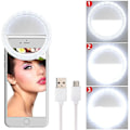 Miniatyrbillede 4 af 5: Genopladeligt Selfie-ringlys med 28 LED-fyldningslys og justerbare lysstyrkeniveauer, hvid