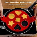Miniatyrbillede 2 af 5: Rund Æggepandekageform 7 Huller Omeletform Ikke-Giftig Smagløs Silikone Non-Stick Pandekage Maker Til Bageplade 23X37cm Rød