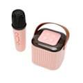 Miniatyrbillede 3 af 8: Karaoke-maskine Stereo RGB-lys Bærbar Bluetooth-højttaler med 1 mikrofon til hjemmefest Pink