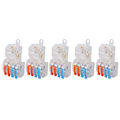 Miniatyrbilde 1 av 8: 5 STK ledningshurtigkobling Break Free Plug and Pull T Type Splitter Terminal Block T24C 250V 32A