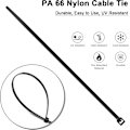 Pikkukuva 3 / 5: 100 kpl nippusiteitä 200 mm x 3 mm, ammattikäyttöön tarkoitetut nippusiteet, nylon-nippusiteet, nippusiteet 200 mm, musta, 100 kappaleen pakkaus