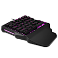 Miniatyrbillede 2 af 6: Enhånds mekanisk gaming tastatur RGB baggrundsbelyst bærbar mini gaming tastatur spil controller til PC PS4 Xbox Gamer