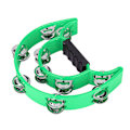 Miniatyrbillede 4 af 8: Double Row Jingles Handbell Tambourine Percussion Musical Instrument (Grøn)