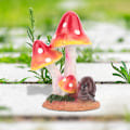 Miniatyrbild 3 av 8: Söta djur svampar gräsmattsdekorationer trädgårdar gård prydnader (röd)