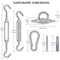 Miniatyrbillede 2 af 5: 40-pak Shade Sail Hardware Kit til udendørs terrassehave Shade Sails, rustfrit stål rustsikker monteringshardware kit, Shade Sail tilbehør