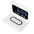 Miniatyrbillede 4 af 8: Ur trådløs oplader digitalt vækkeur multifunktion elektronisk skrivebords kalender vækkeur