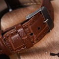 Miniatyrbillede 7 af 8: Moderigtigt armbåndsur til kvinder, analogt PU-armbåndsur (brunt)