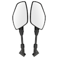 Miniatyrbild 3 av 8: Par Motorcykelbackspeglar Universal Bar End Glas Flexibel Styrstångsfäste