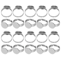 Miniatyrbilde 7 av 8: 20 stk flate ringbaser justerbar rustfritt stål halvferdig DIY smykker tilbehør 12mm