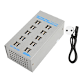 Miniatyrbilde 1 av 8: USB-ladestasjon 75W 20 porter USB-lader kretsbeskyttelse USB-ladehub 100‑240V for telefon nettbrett hodetelefoner EU-plugg