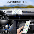 Miniatyrbillede 2 af 4: Bærbar Magnetisk Bilholder - 360 Graders Rotation Telefonholder Stærke Magneter Smartphone Holder Kompatibel med iPhone/Samsung/Huawei/GPS osv. - Sort