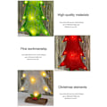 Miniatyrbilde 4 av 5: Bordmodell Juletre med Lys, Mini Stoff Juletre med Trebase LED Lys Bord Dekor Julegave 33x18cm (Grønn)