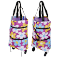 Miniatyrbillede 8 af 8: Sammenklappelig Trolley Taske Foldbar Indkøbspose Lærred Multifunktionel Indkøbspose med Hjul til Ældre Type1