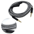 Miniatyrbillede 8 af 8: Hovedtelefonkabel med volumenkontrol Justerbart gaming headsetkabel med tuning gear til Astro A10 A40 A30 6,6 fod Sort hvid