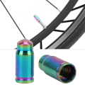 Miniatyrbillede 6 af 8: 2 stk. titaniumlegering ventilhætte til cykelcykel dæk støvdæksel landevejscykler tilbehør fransk ventil farverig