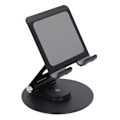 Miniatyrbillede 7 af 8: Foldbar telefonholder 360 graders rotation justerbar højde aluminium skrivebordsstativ med stabil base til bærbare computere under 17,3 tommer sort