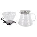 Miniatyrbillede 2 af 8: Hæld over kaffemaskine 600ML glas kaffedrypperkande med filterkop og papir til hjemmet