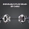 Miniatyrbilde 4 av 8: 1,2M hurtigladekabel holdbar nylon flettet mikro kabel strømspenning display svart