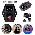 Miniatyrbillede 4 af 5: 3 Pin IEC320 C14 Indgangsmodul Stik Sikring Kontakt Han Strømstik 10A 250V