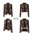 Miniatyrbillede 2 af 4: Læder Kvinders Casual Zipper Jakke med Aftagelig Kant - XL (Kaffe)