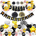 Miniatyrbild 1 av 5: Dekorationspaket för studentfirande inklusive banderoll, hängande spiraler, ballonger