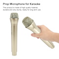 Miniatyrbillede 6 af 8: Realistisk propmikrofon til karaoke danseshows Øv mikrofonprop til karaoke guld Gold