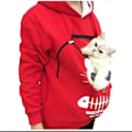 Miniatyrbillede 1 af 5: Sweatshirt Katteelskere Hættetrøje Kænguru Hund Kæledyr Pote Pullovers Kælepose Sweatshirt Lomme Dyreøre Hætte Høj Kvalitet Sort M