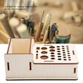 Miniatyrbild 7 av 8: Multi DIY Craft Tool Lagring Trähållare Basswood Läder Verktygsställ