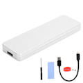Miniatyrbillede 1 af 8: SSD-etui NVME Type-C Mobil M.2 Harddisk-kabinet Master Solid All Aluminium JMS583I9 NY Sølv