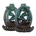 Miniatyrbillede 7 af 8: Keramisk Tilbageflow Røgelse Brænder Tilbage Løb Lotus Base Holder Aromaterapi Ornamenter Hjem Indretning