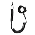 Miniatyrbillede 1 af 8: Surfboard Leash Høj Elasticitet TPU Sort Justerbar Spiral Surfing Benrem til Paddleboards Longboards 7ft/2.13m