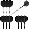 Miniatyrbillede 1 af 5: Sort Mat 9-delt Dart Sæt med Integrerede Flights og Skafter