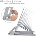 Miniatyrbillede 4 af 5: Justerbar foldbar metalbogholder og kogebogsstativ - hvid