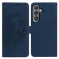 Etui til Samsung Galaxy A56 5G, sommerfugl blomst trykt PU læder pung stativ telefonbeskyttelse Blue