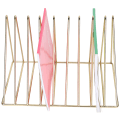 Miniatyrbillede 6 af 8: Iron Magazine Holder Trekantet Bog Brev Opbevaring Metal Desktop File Sorter Organizer Guld