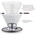Miniatyrbillede 3 af 5: Permanent kaffefilter i rustfrit stål, papirløst kaffefilter til manuel kaffebrygning, genanvendelig kaffetragt med dobbelt rustfrit stålnet