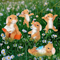 Miniatyrbillede 3 af 5: Miniature Kaninfigurer til Fehave Resin Mini Kaniner til Dukkehuse Landskabs Have Ornamenter DIY