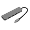 Miniatyrbillede 4 af 8: 5 i 1 Type C Hub Type C til HD Multimedia Interface USB3.0 2 USB2.0 USB C PD Understøtter 4K 30Hz Plug and Play USB C Hub Grå