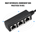 Miniatyrbillede 4 af 6: Ethernet-forlængerkabel 1 han-til-3-hun-port Overførselsstik splitter