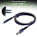 Miniatyrbild 5 av 6: 5A 1m Intelligent Snabbladdning USB -kabel Dataöverföringstråd för IOS/Android MobiltelefonMicro