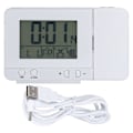 Miniatyrbild 1 av 8: Projektionsväckarklocka Bakgrundsbelyst LED USB-laddning Multifunktionell klocka med tid temperaturprojektion